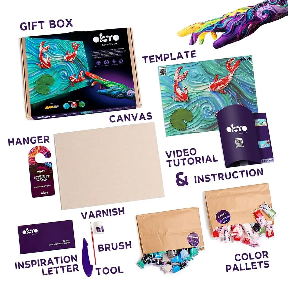 3D PICTURES Famous Masterpieces DIY set ”Koi Carps”