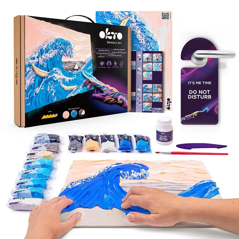 3D PICTURES Famous Masterpieces DIY set ”Big wave in Kanawaga”