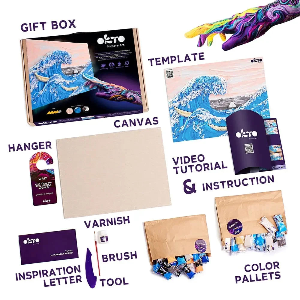 3D PICTURES Famous Masterpieces DIY set ”Big wave in Kanawaga”