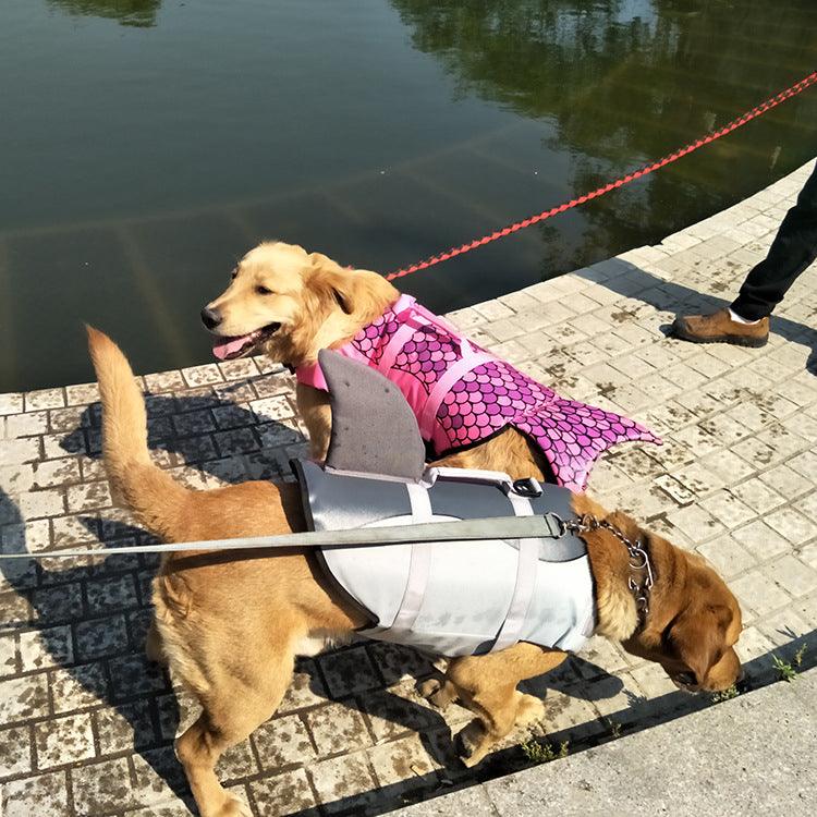 Shark Mermaid Pet Life Jacket - Stylish And Safe Swimsuit For Pets