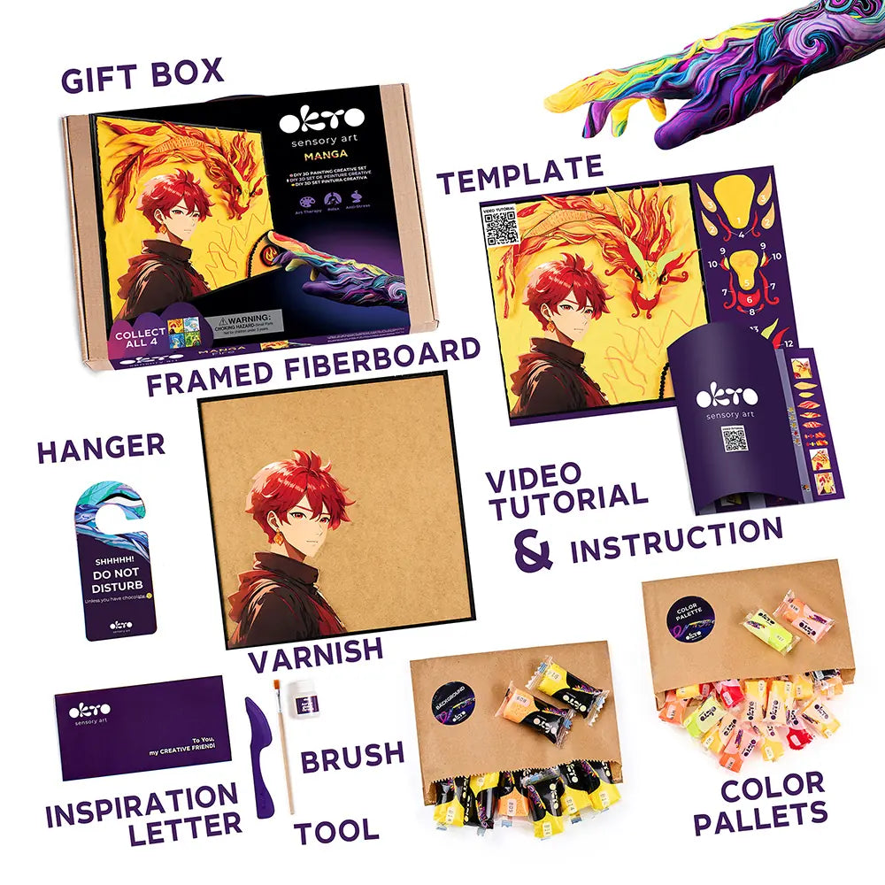 DIY 3D Painting set  "MANGA" Fire