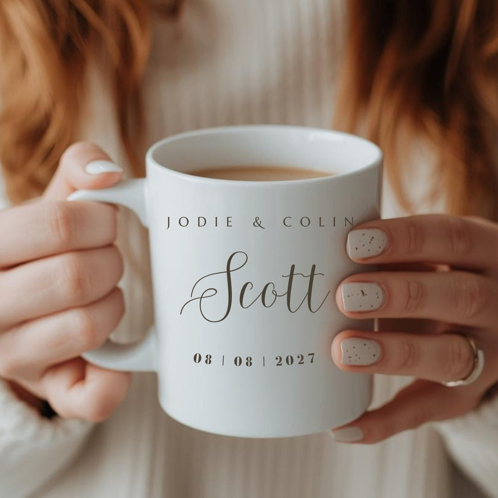 Personalised Surname Wedding Mugs Gift Set
