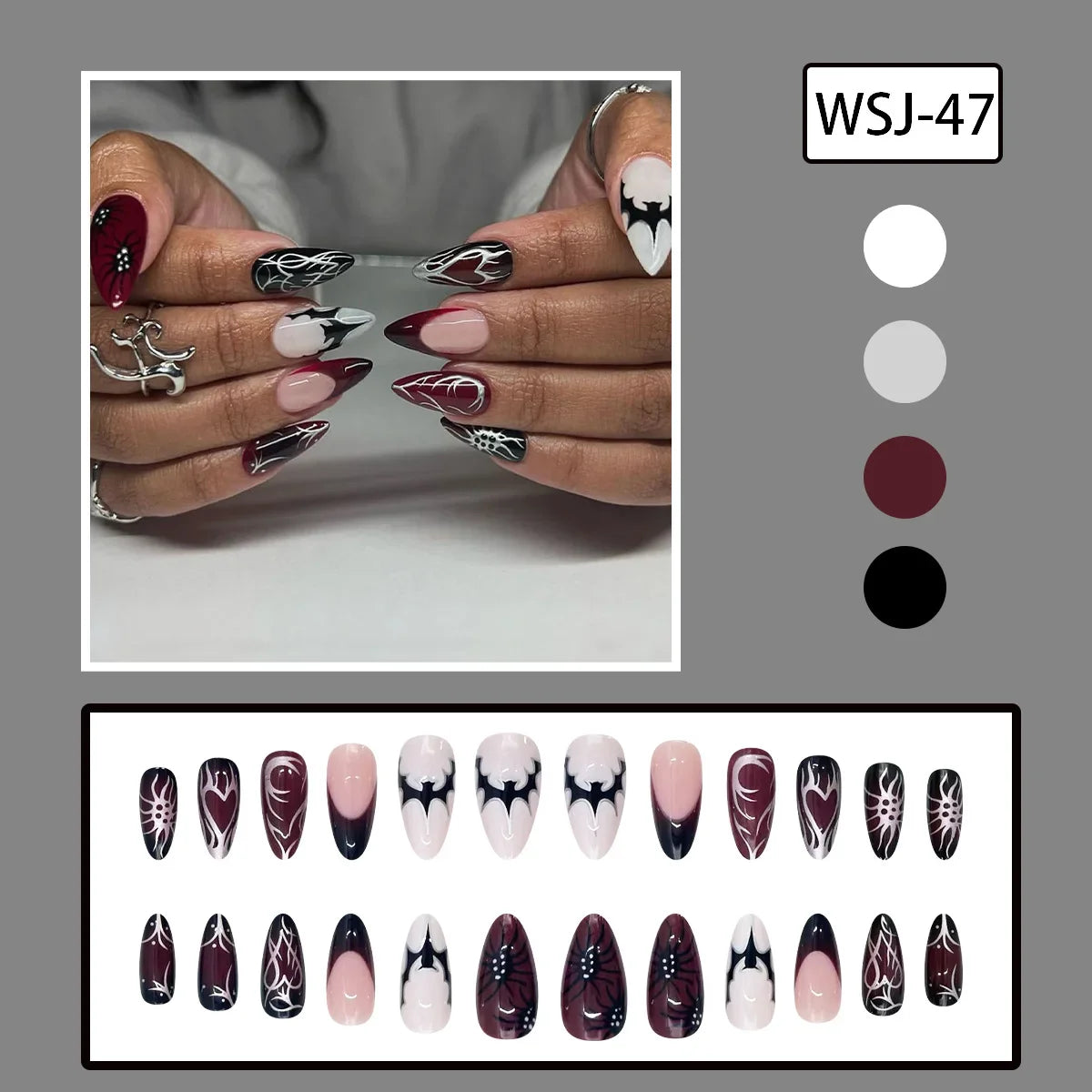 Almond Halloween Press-On Nails