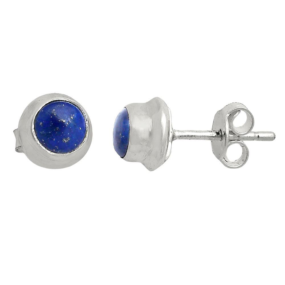 Elegant Round Natural Stone Stud Earrings 925 Sterling Silver Jewelry DGE1089 E-1020