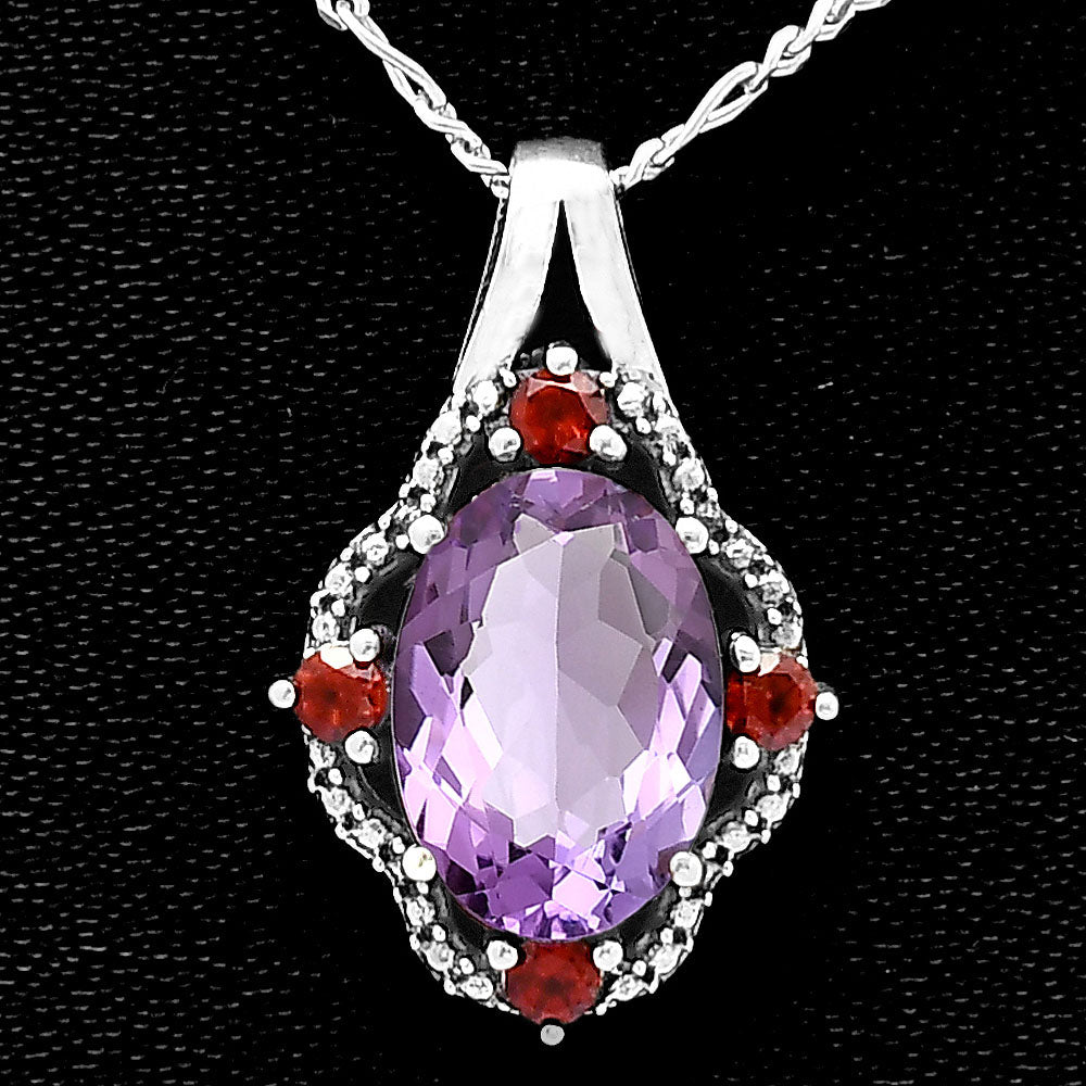 Elegant Natural Gemstone Pendant Jewelry with Accent Stones by Desiregem DGP1012 P-1114