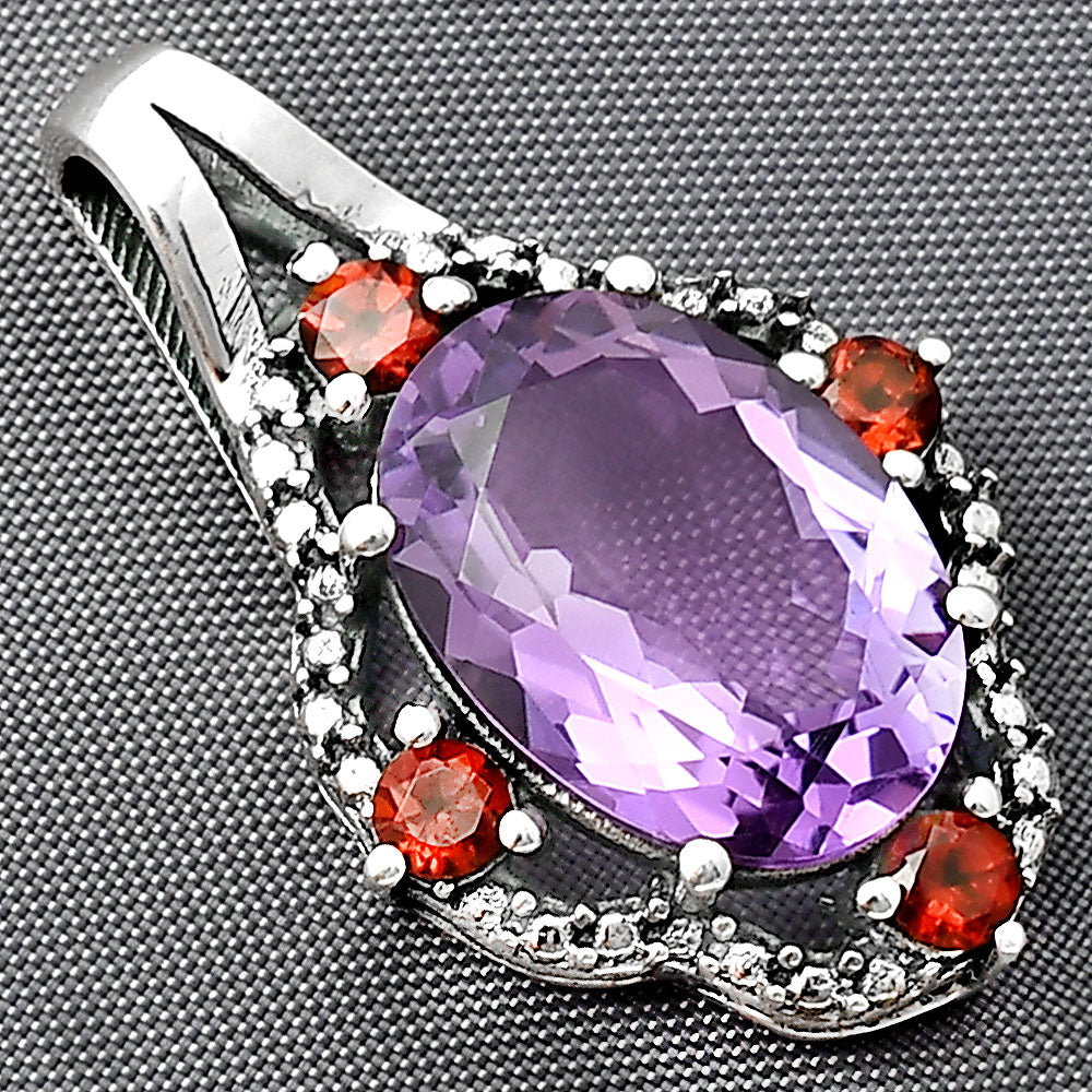 Elegant Natural Gemstone Pendant Jewelry with Accent Stones by Desiregem DGP1012 P-1114