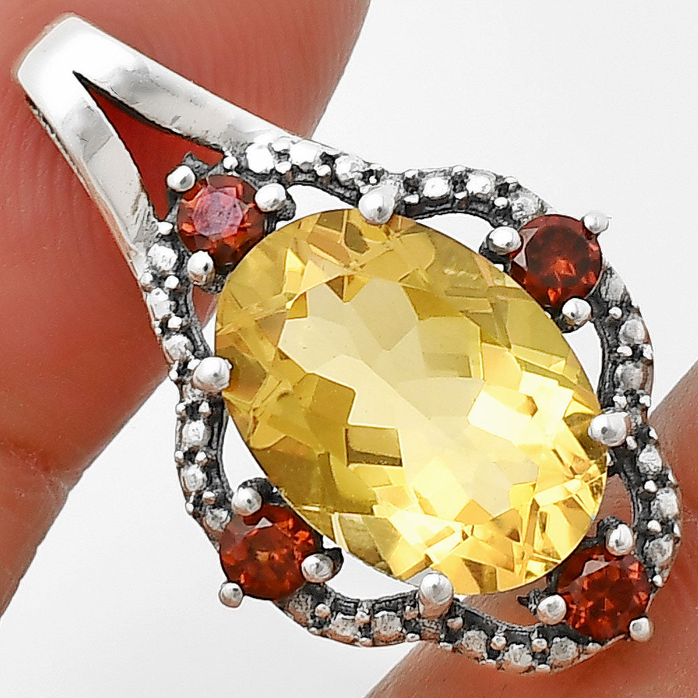 Elegant Natural Gemstone Pendant Jewelry with Accent Stones by Desiregem DGP1012 P-1114