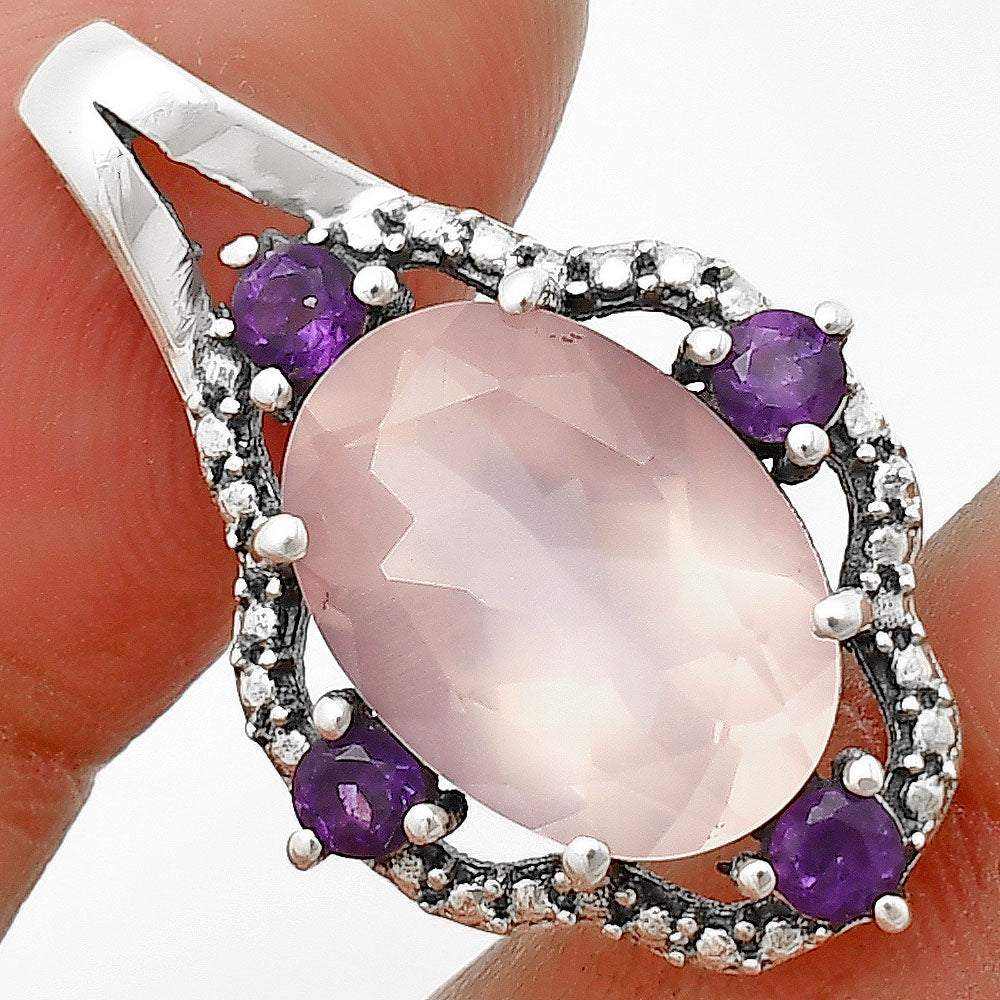 Elegant Natural Gemstone Pendant Jewelry with Accent Stones by Desiregem DGP1012 P-1114