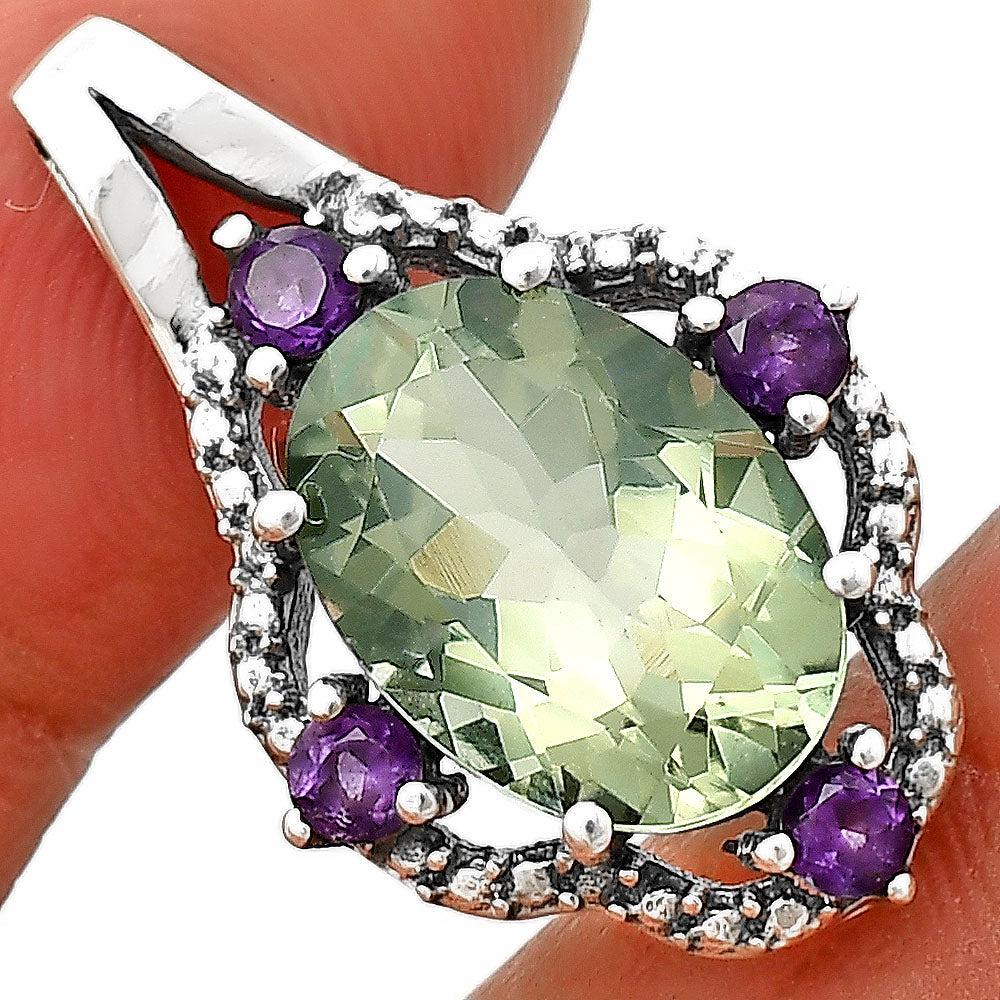 Elegant Natural Gemstone Pendant Jewelry with Accent Stones by Desiregem DGP1012 P-1114