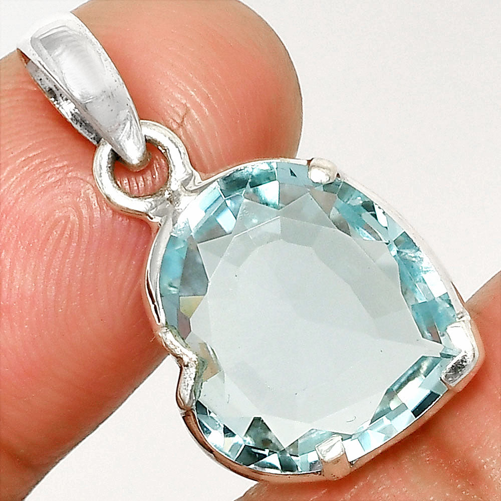 925 Sterling Silver Heart Natural Gemstone Pendant Handmade Fine Jewelry DGP1017 P-1043