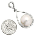 925 Sterling Silver Teardrop Natural Pearl Pendant Handmade Fine Jewelry DGP1018 P-1734