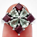 Floral Natural Multi Gemstone Ring 925 Sterling Silver Handmade Jewelry DGR1137 R-1021