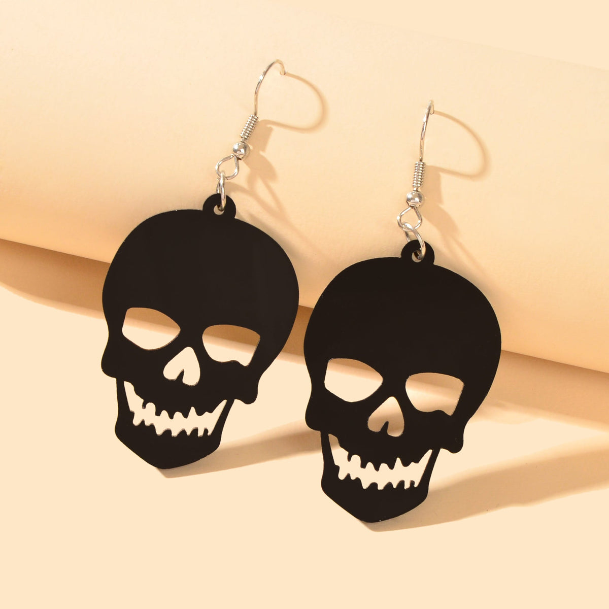Halloween Jewelry Personality Street Style Black Skull Pendant Earrings for party