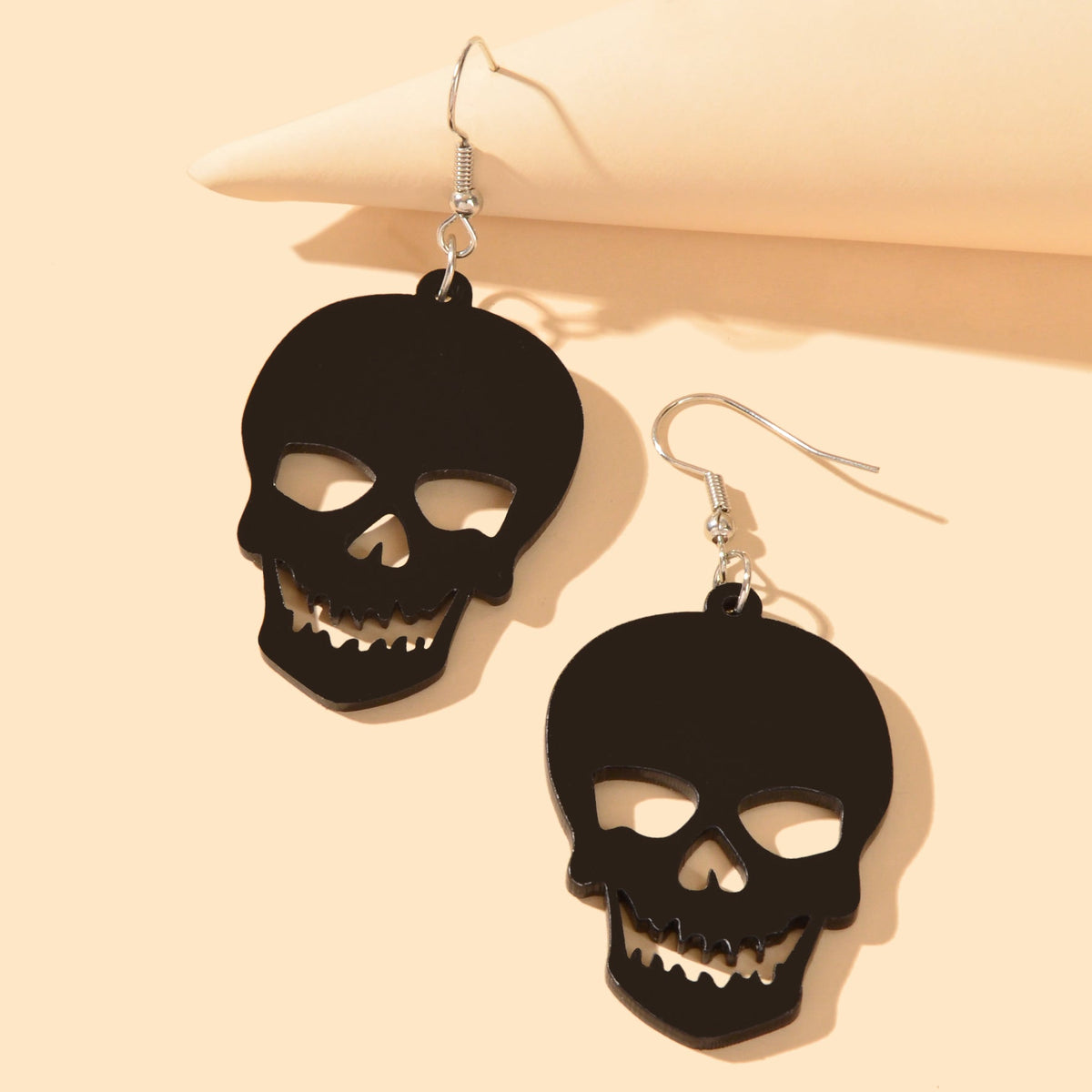 Halloween Jewelry Personality Street Style Black Skull Pendant Earrings for party