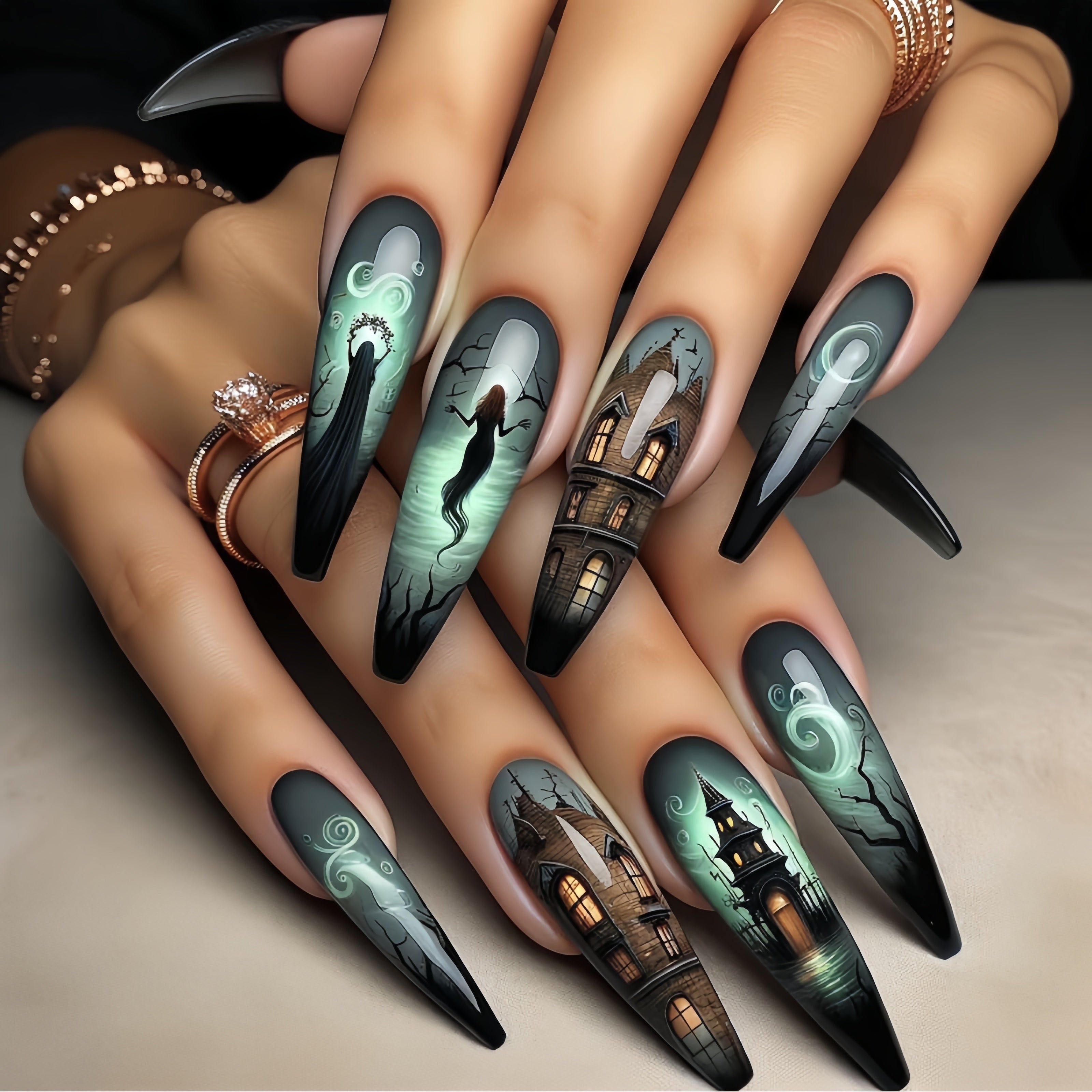 Green Ballerina Press-On Nails