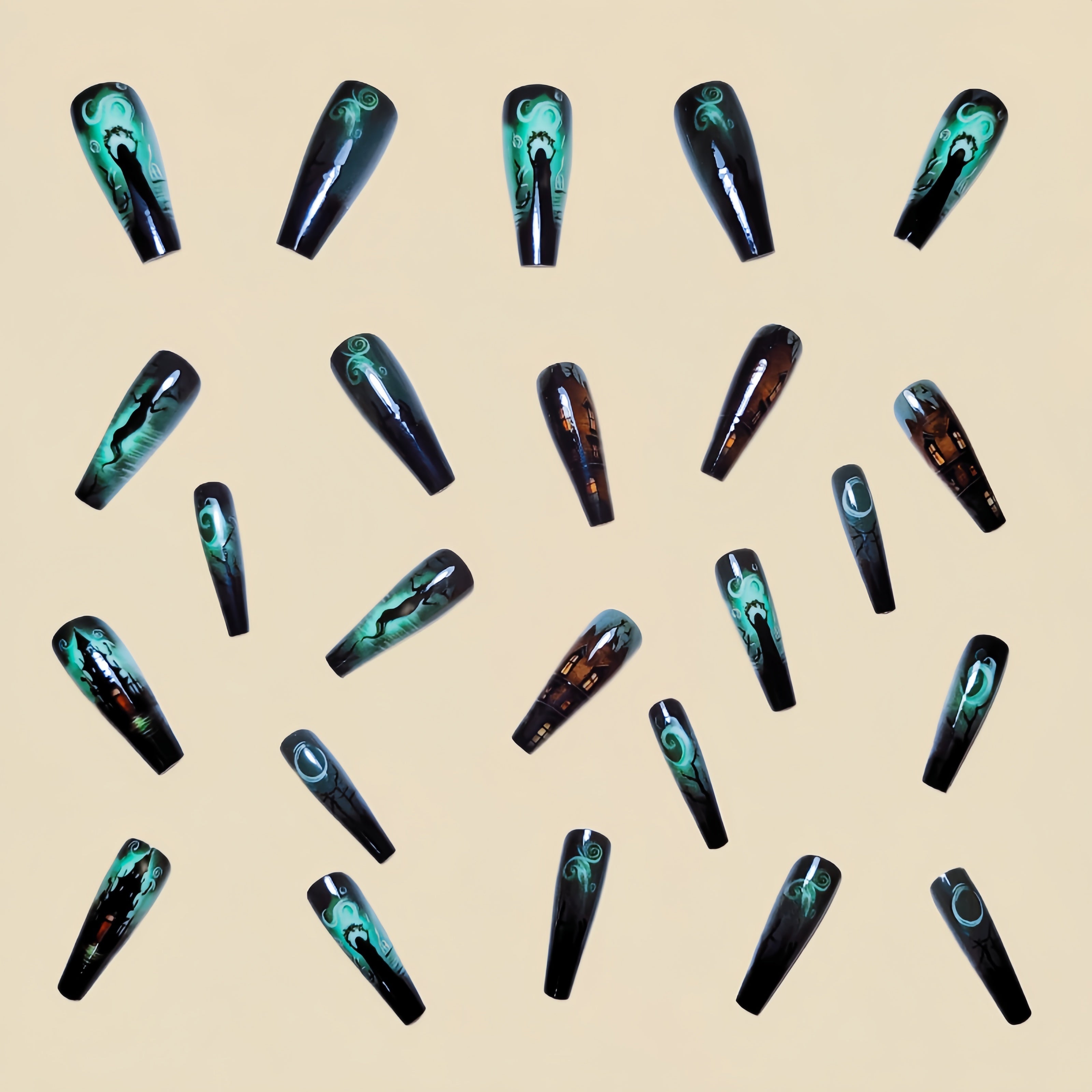 Green Ballerina Press-On Nails