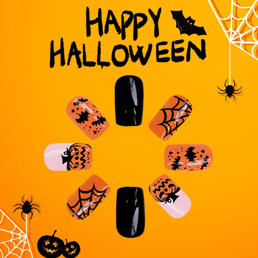 Halloween Pumpkin Press-On Nails