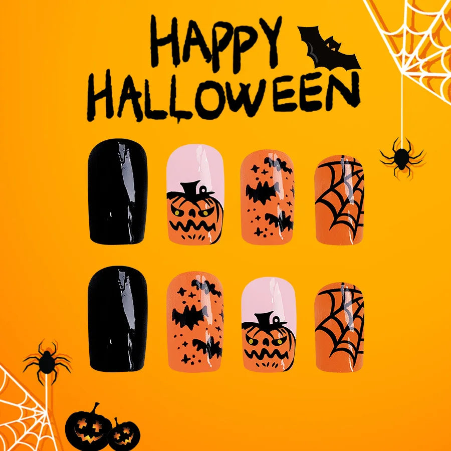 Halloween Pumpkin Press-On Nails