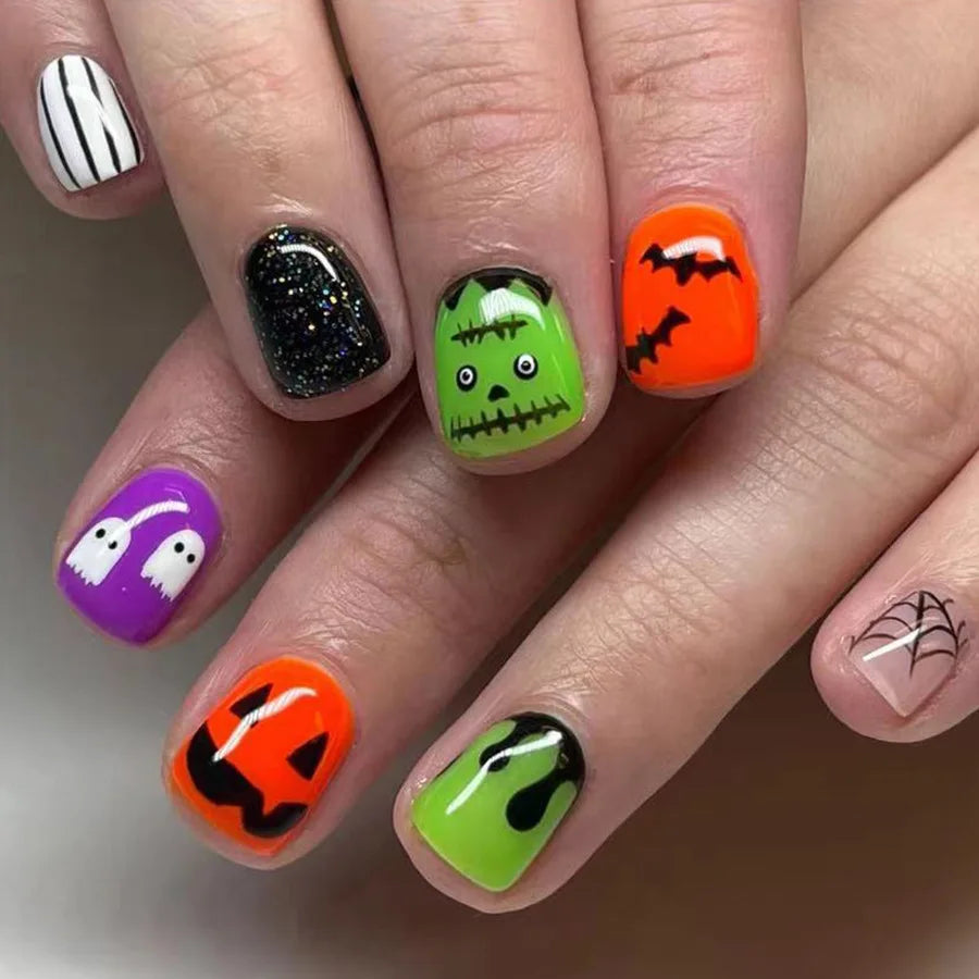 Halloween Pumpkin Press-On Nails