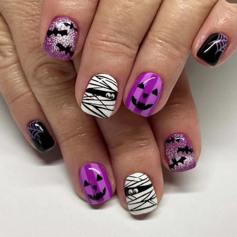 Halloween Pumpkin Press-On Nails