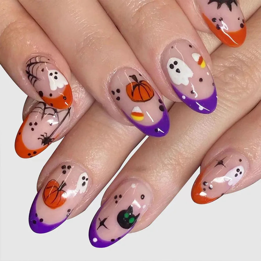Halloween Pumpkin Press-On Nails