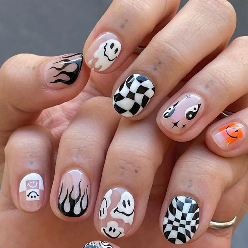 Halloween Pumpkin Press-On Nails