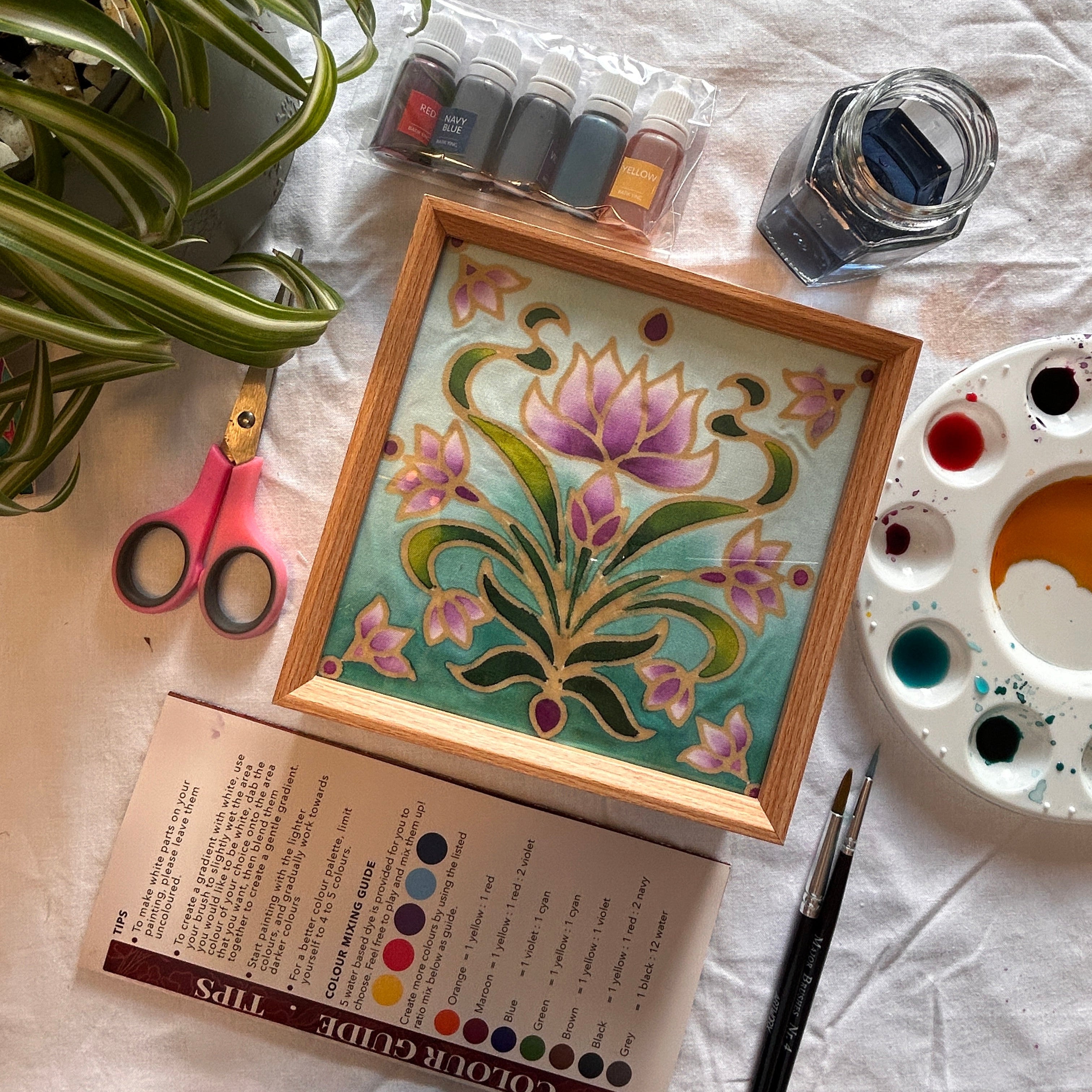 Batik Lamp Kit – Night Lotus | Hand-Waxed DIY Craft Kit