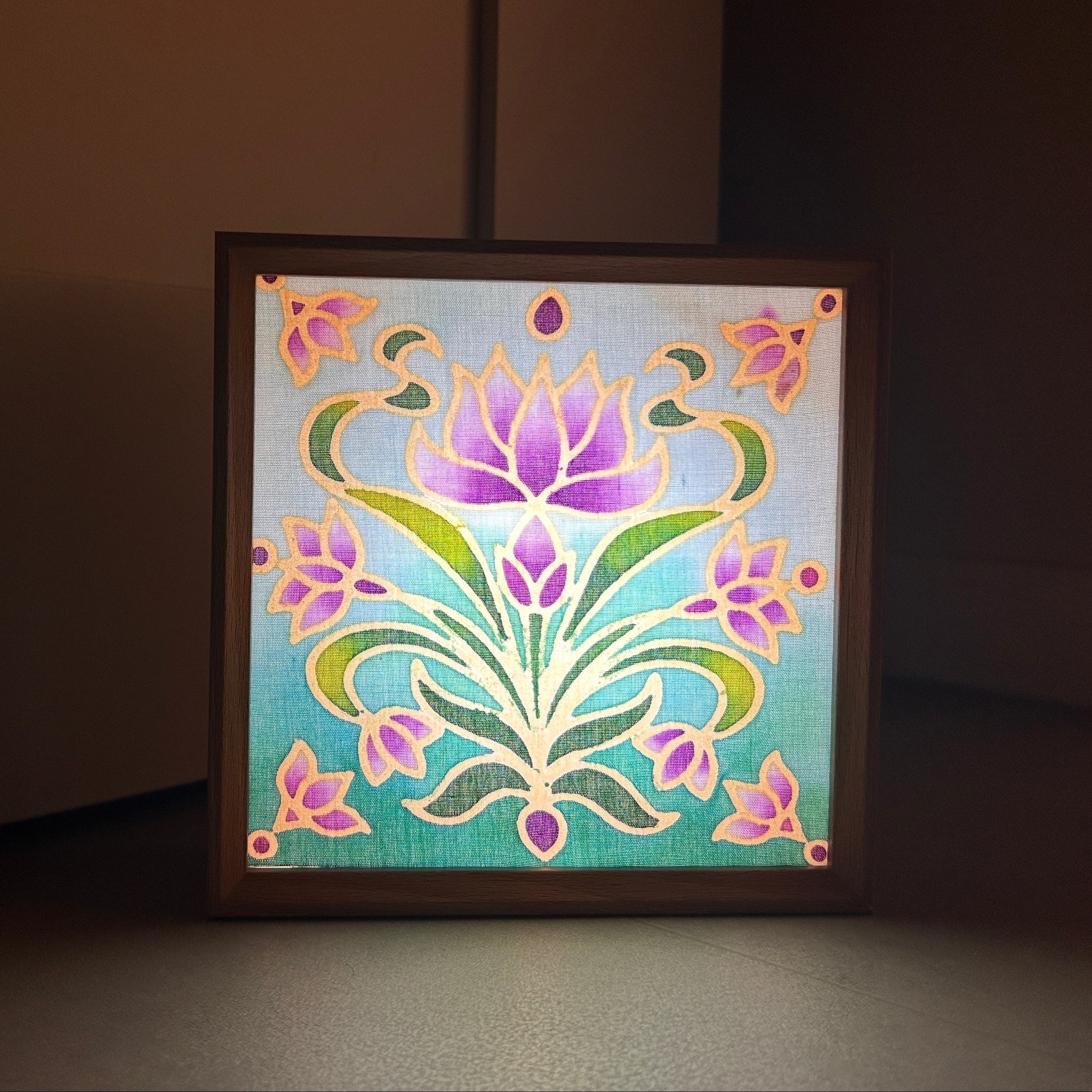 Batik Lamp Kit – Night Lotus | Hand-Waxed DIY Craft Kit