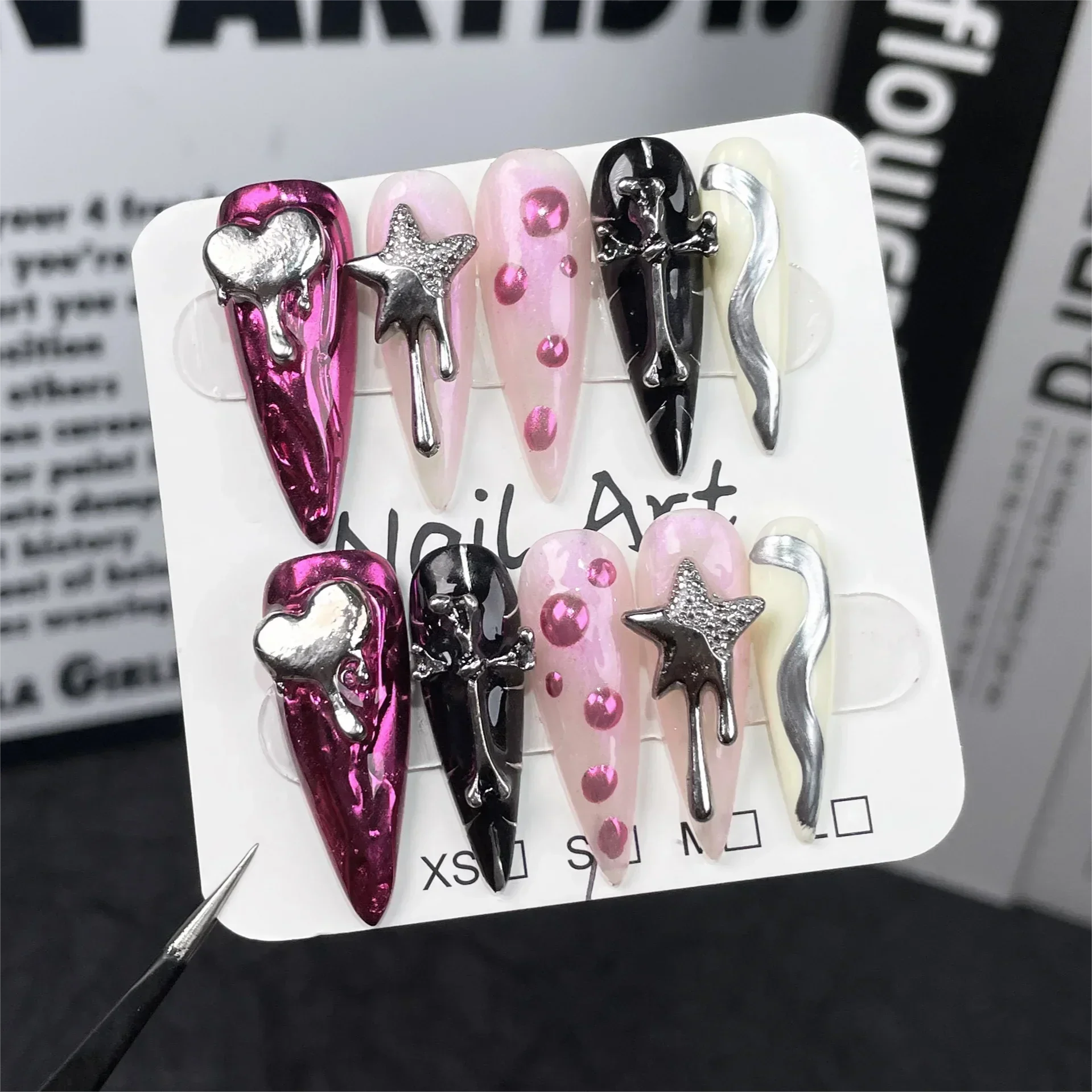 Long Almond Press on Nails