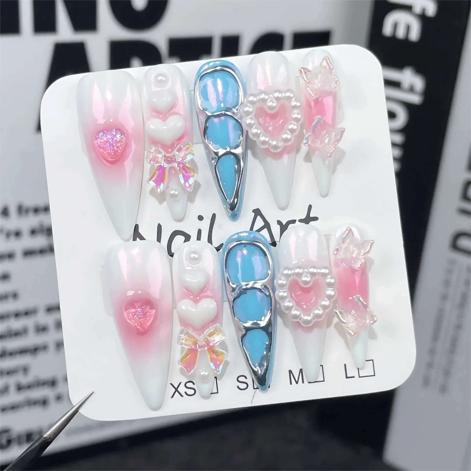 Long Almond Press on Nails