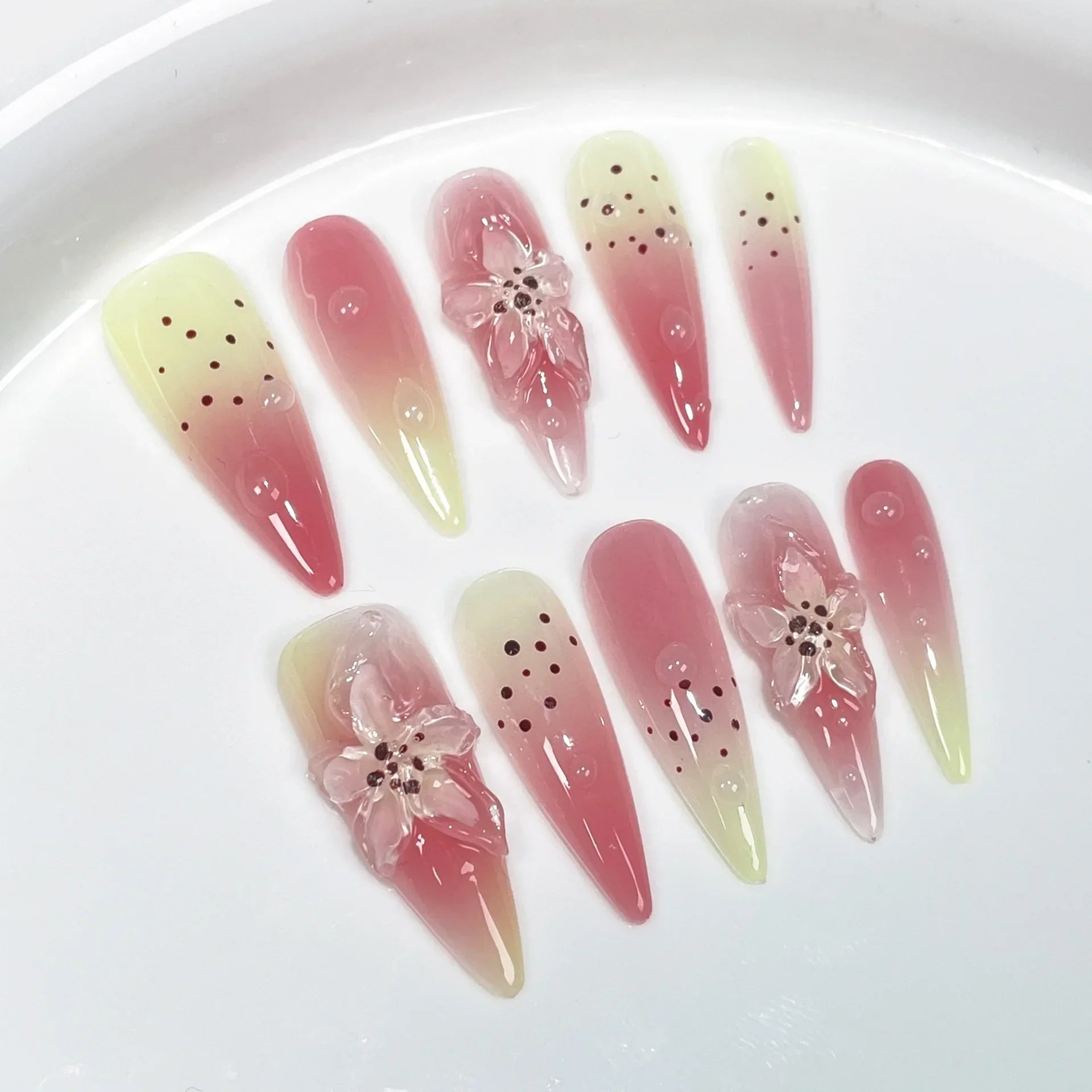 Long Almond Press on Nails