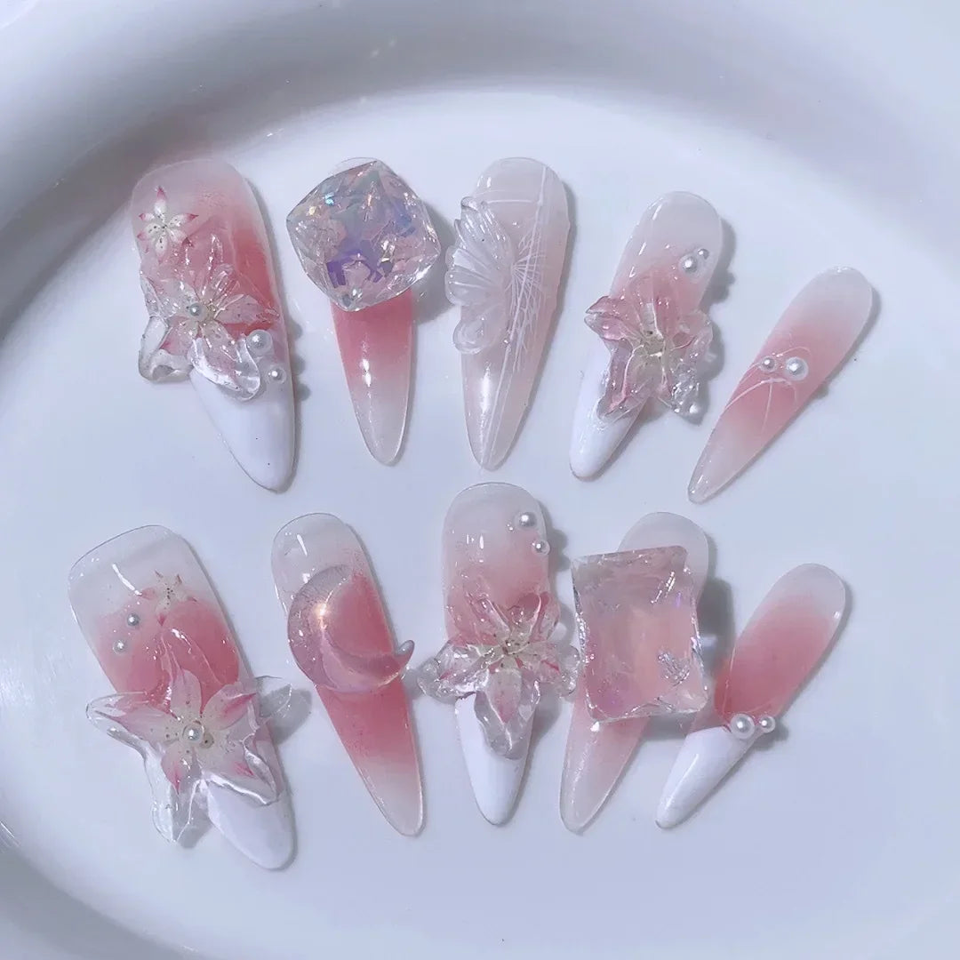 Long Almond Press on Nails