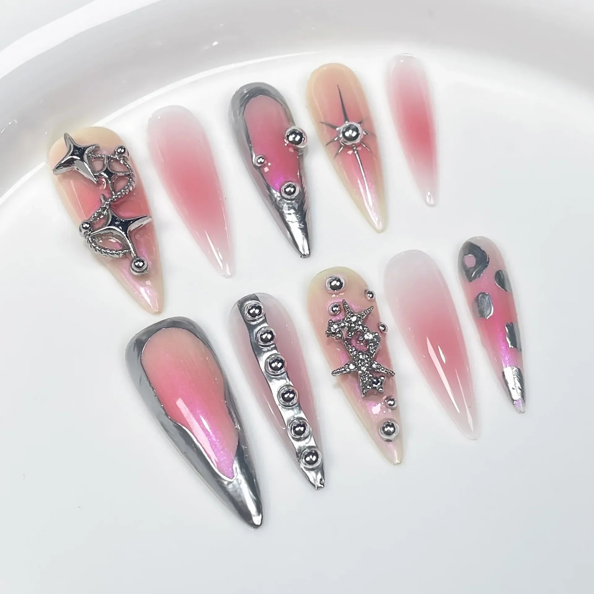 Long Almond Press on Nails