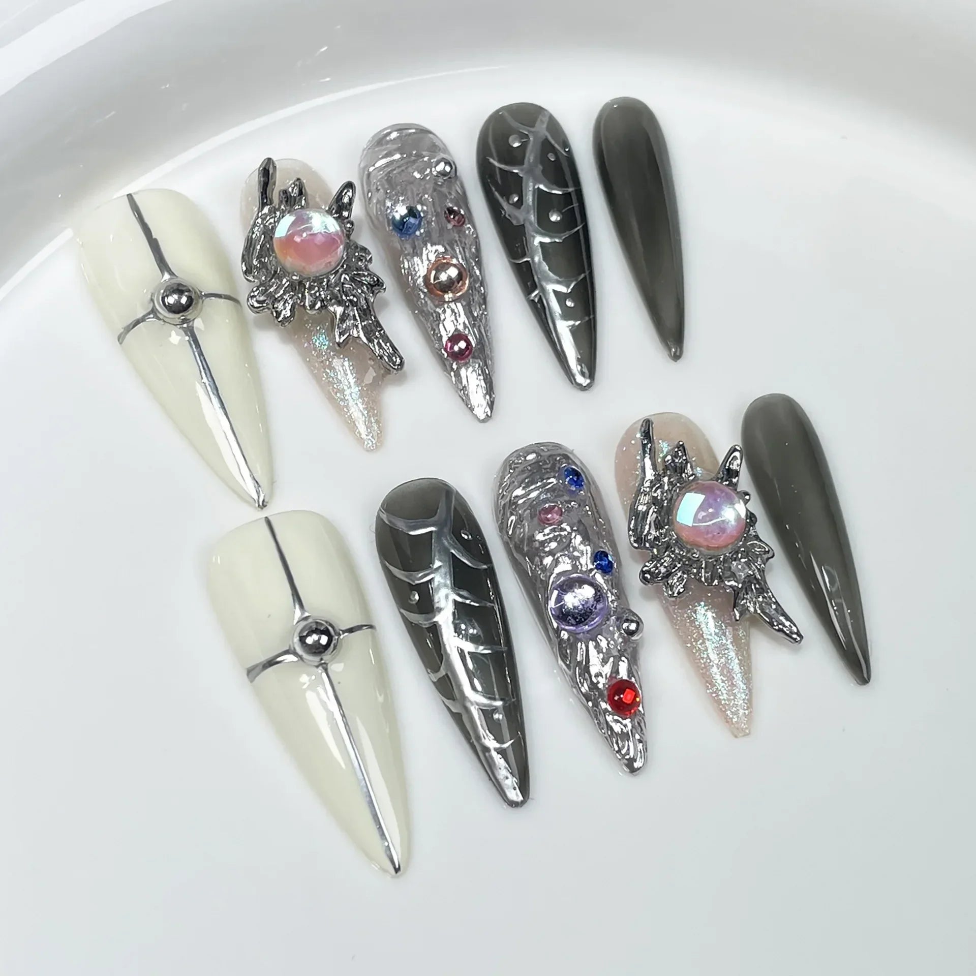 Long Almond Press on Nails