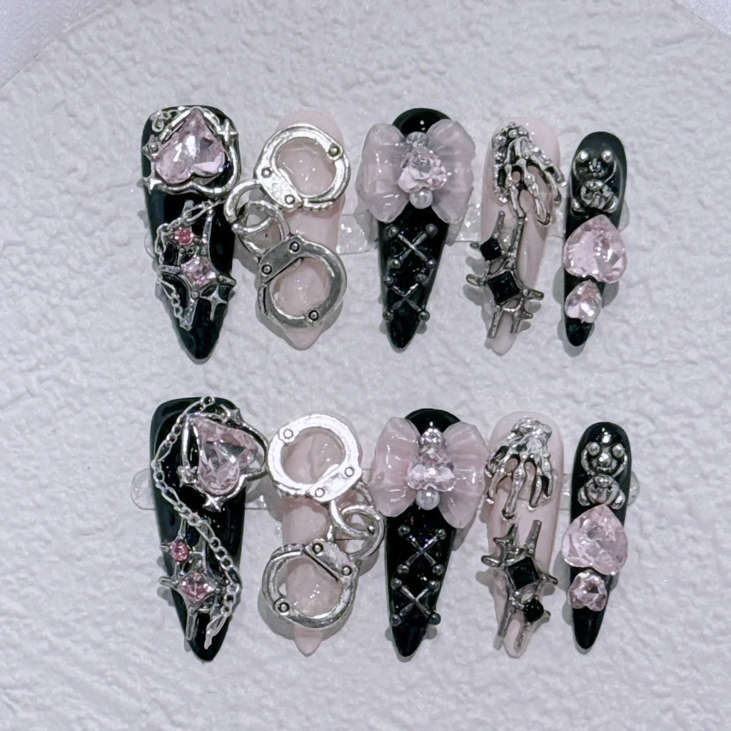 Long Almond Press on Nails