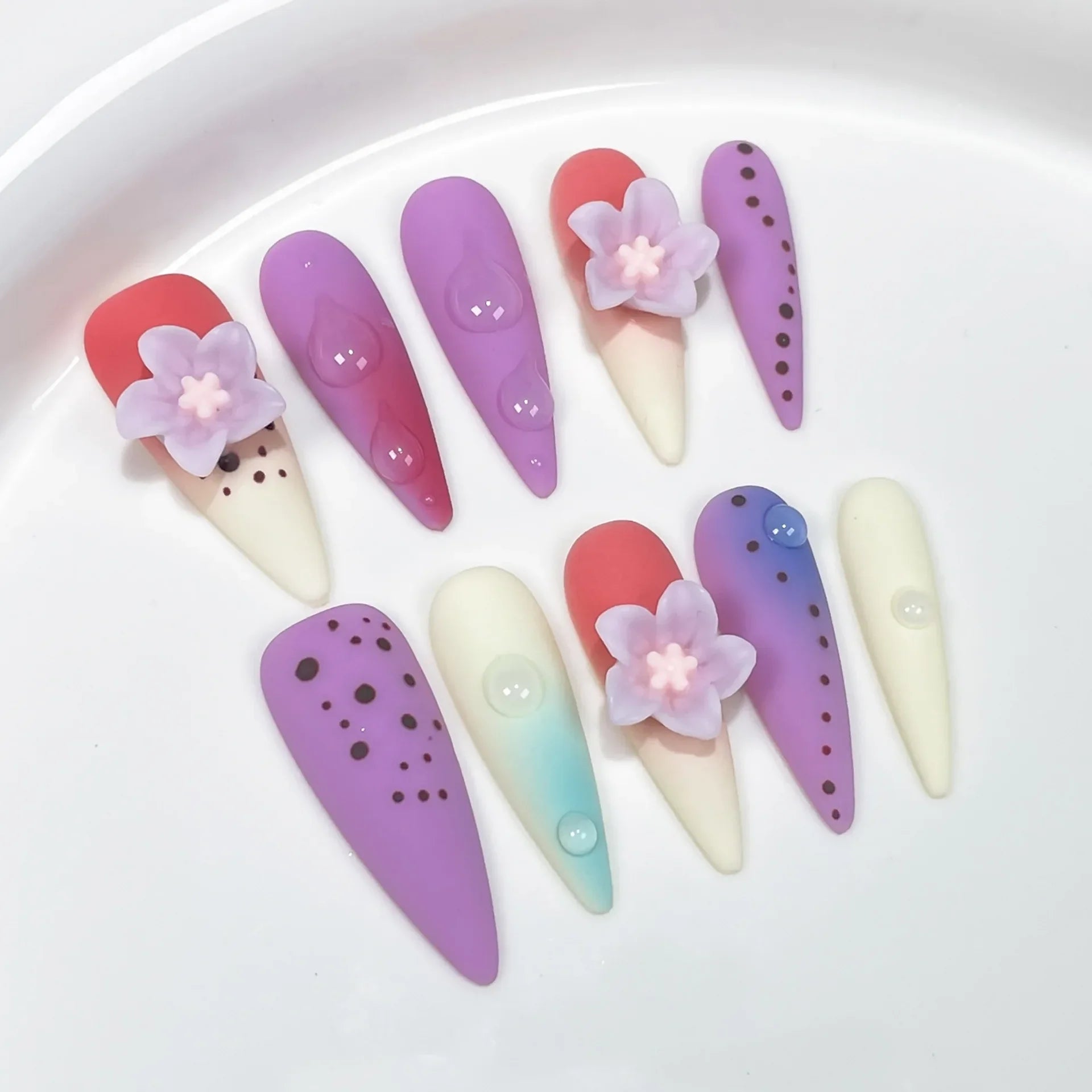 Long Almond Press on Nails