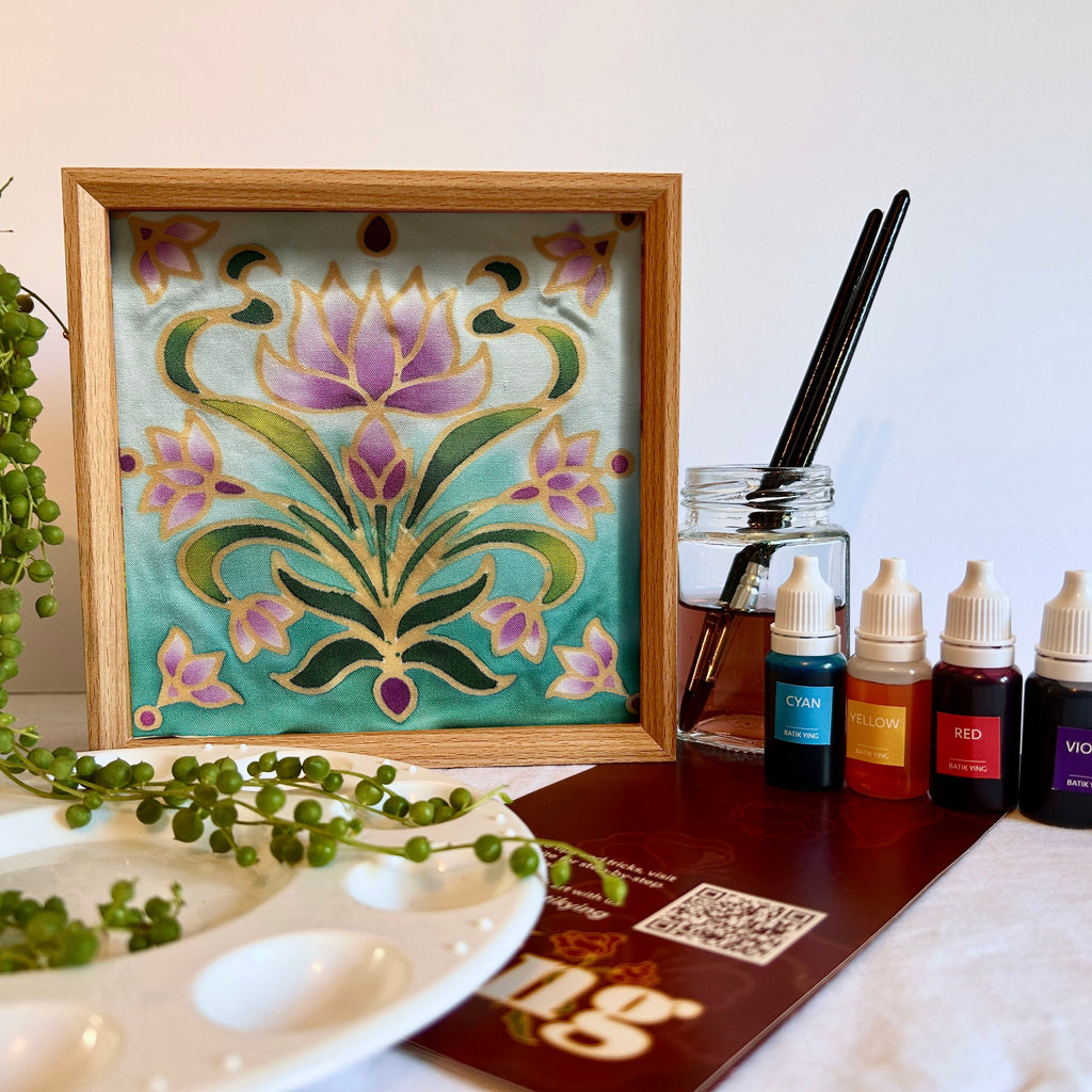 Batik Lamp Kit – Night Lotus | Hand-Waxed DIY Craft Kit