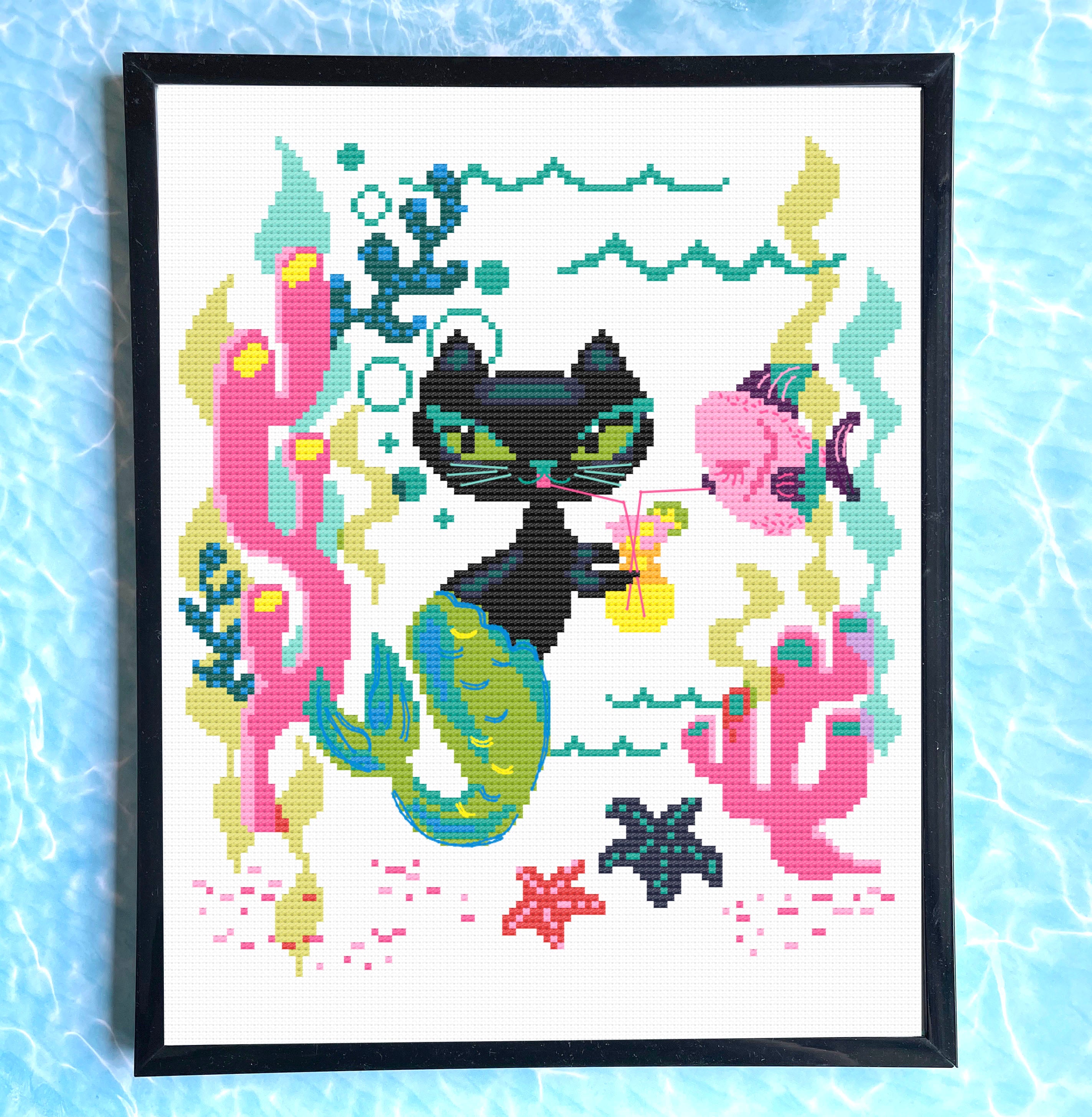 Mod Merkitty by Fluff Counted Cross Stitch Kit