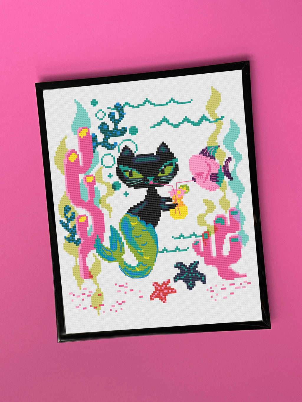 Mod Merkitty by Fluff Counted Cross Stitch Kit