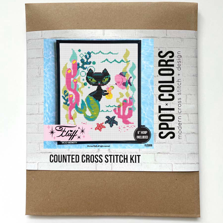 Mod Merkitty by Fluff Counted Cross Stitch Kit