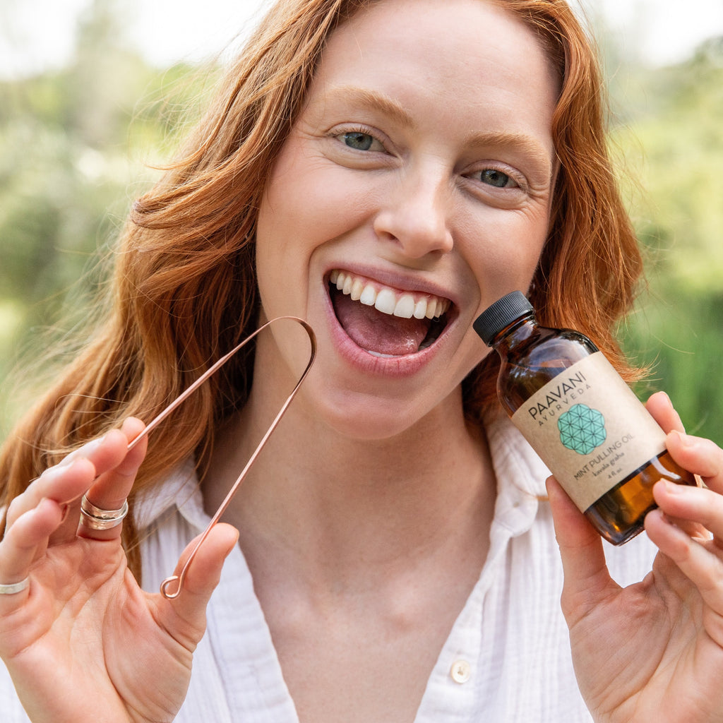 Mint Oral Care Ritual | Ayurvedic Oil Pulling & Tongue Cleaning