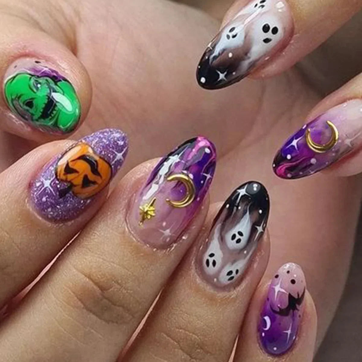 Purple Almond Press-On Nails