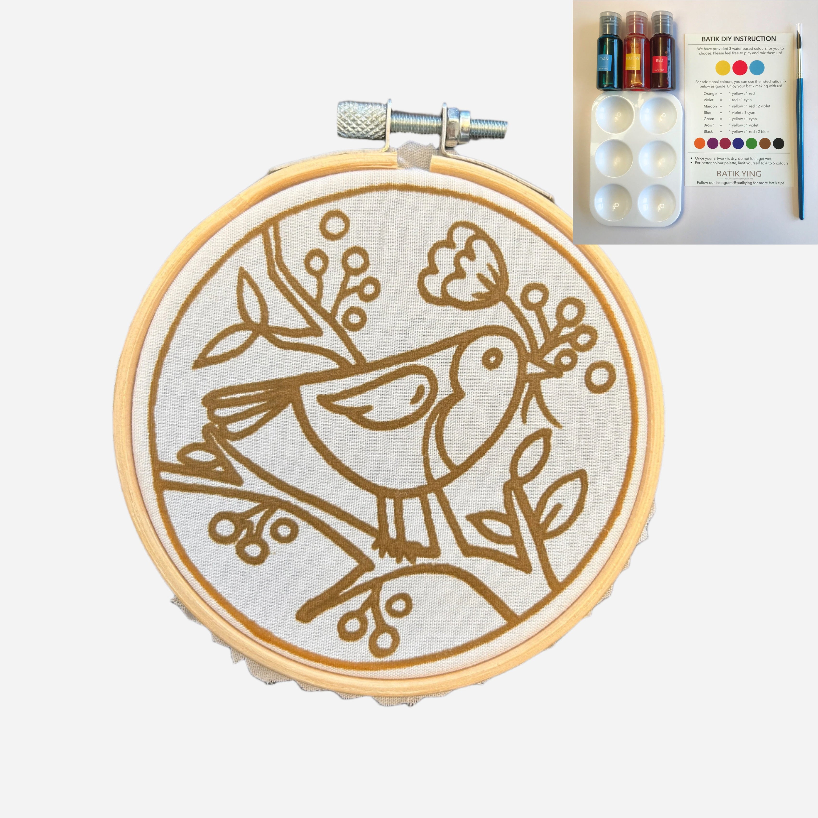 Mini Batik Craft Kit – Cheeky Robin | Hand-Waxed DIY Craft Kit