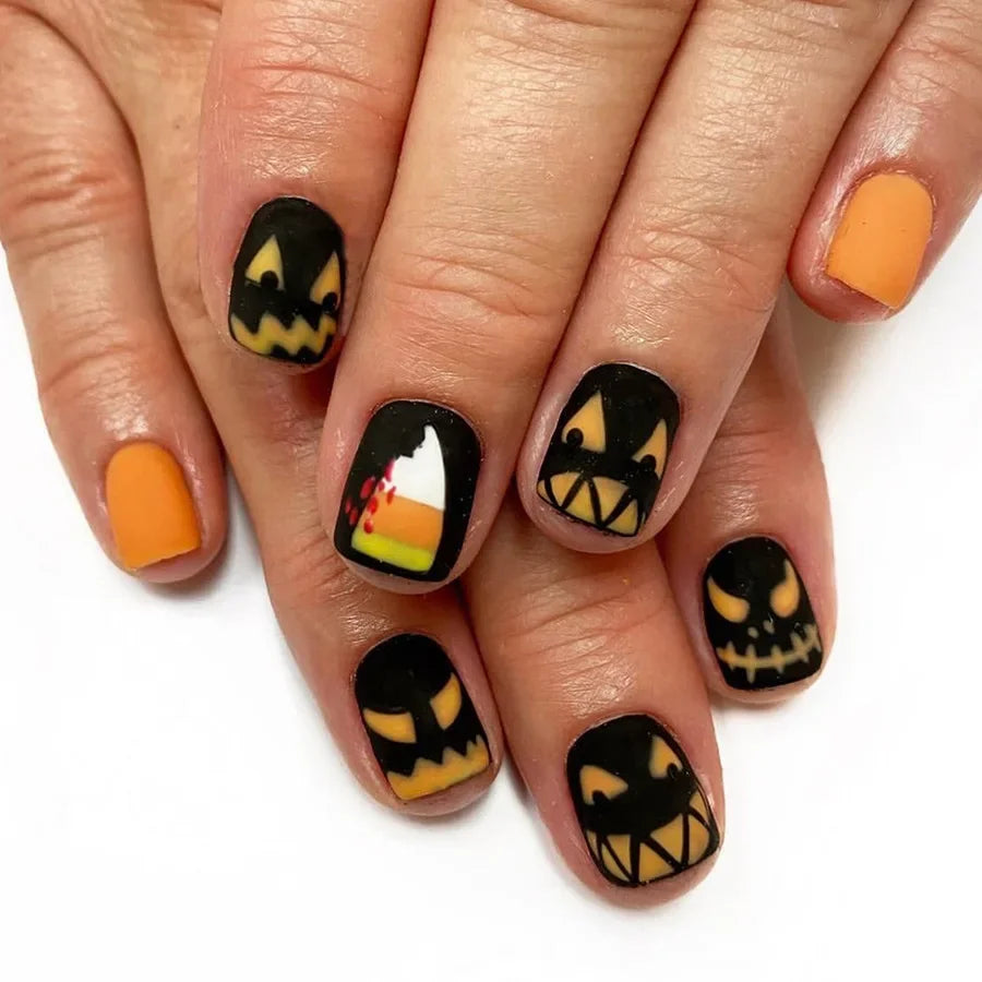 Halloween Pumpkin Press-On Nails