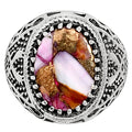 Kingman Orange Dahlia Turquoise Ring size-8 R-1738 SDR253521