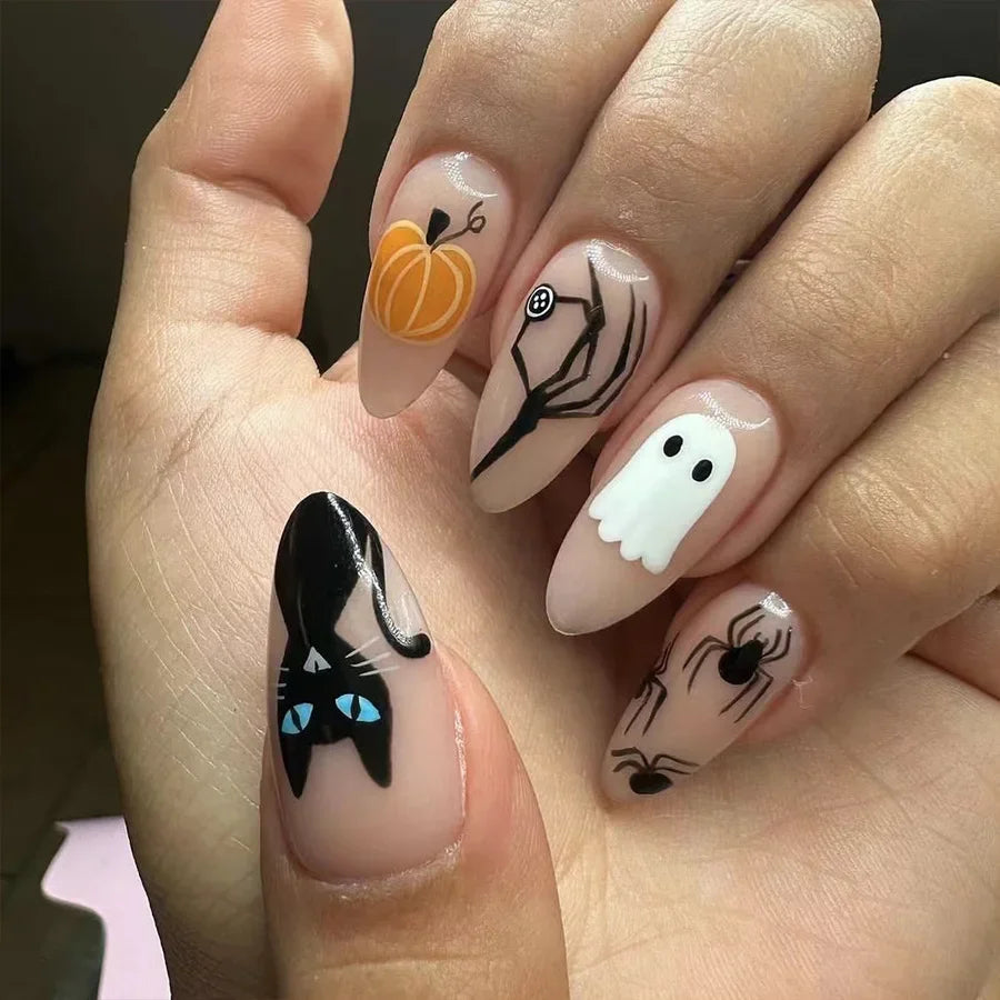 Halloween Pumpkin Press-On Nails