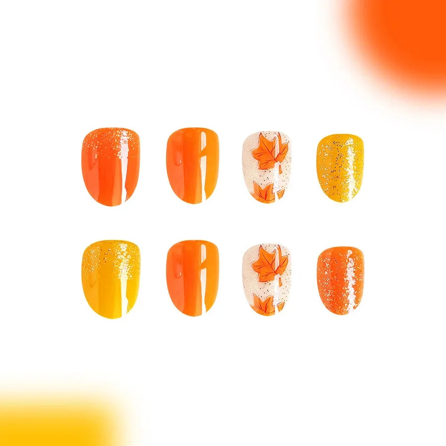Shimmering Orange Press-On Nails