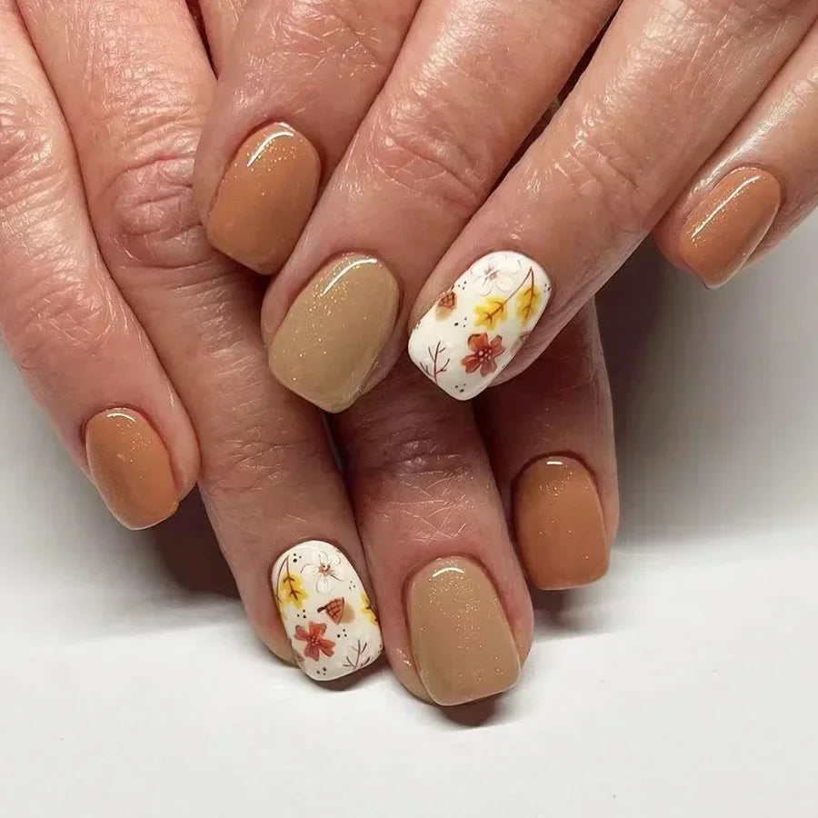Shimmering Orange Press-On Nails
