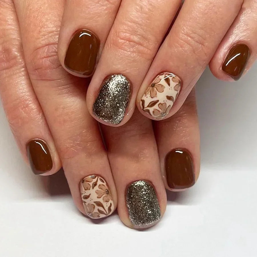 Shimmering Orange Press-On Nails