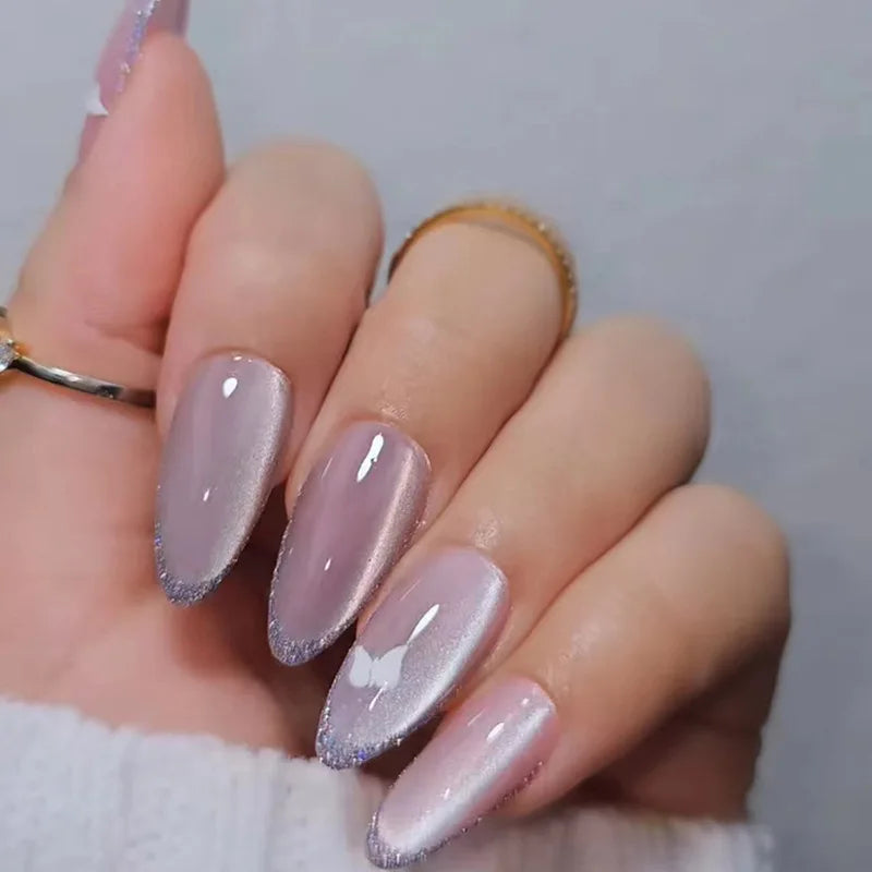 Striped Stiletto Press-On Nails